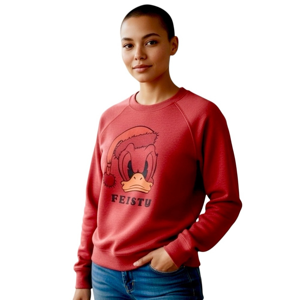 American Eagle x Disney Sweatshirt Womens XS Donald Duck Fiesty Cozy Christmas